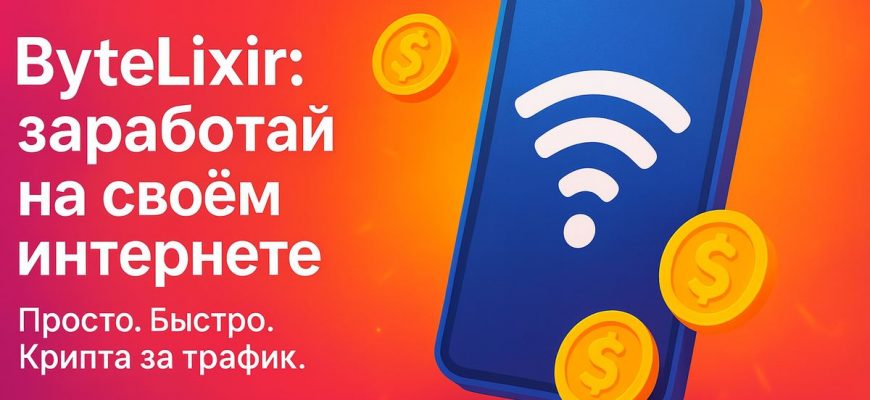Bytelixir - заработок USDT за раздачу интернета